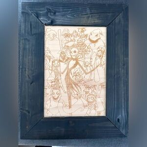 FINAL PRICE 🎃NIGHTMARE BEFORE CHRISTMAS LASER ETCHED FRAME 🎃